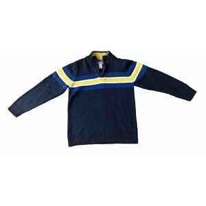 Boy’s Oshkosh B'gosh 1/4 Zip Pullover Knit Sweater  Blue Yellow Size 10